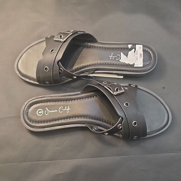 BRAND NEW JESSICA CARLYLE WOMENS STRAPPY DOME-STUD EMBELLISHED SANDAL - Picture 7 of 14